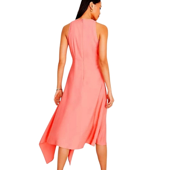 ANN TAYLOR Asymmetric Hem Flare Sleeveless Midi Dress - Picture 2 of 12